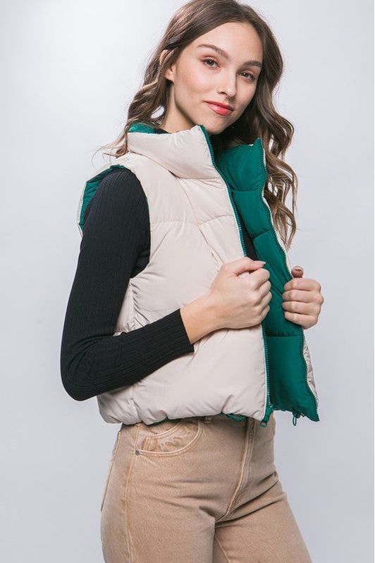 Loads of Green Puffer Vest