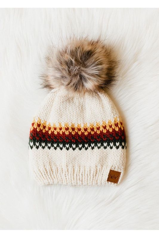 Caley Patterned Pom Hat