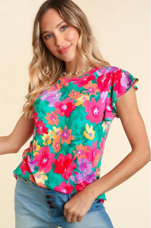 Curvy Among the Flowers Top