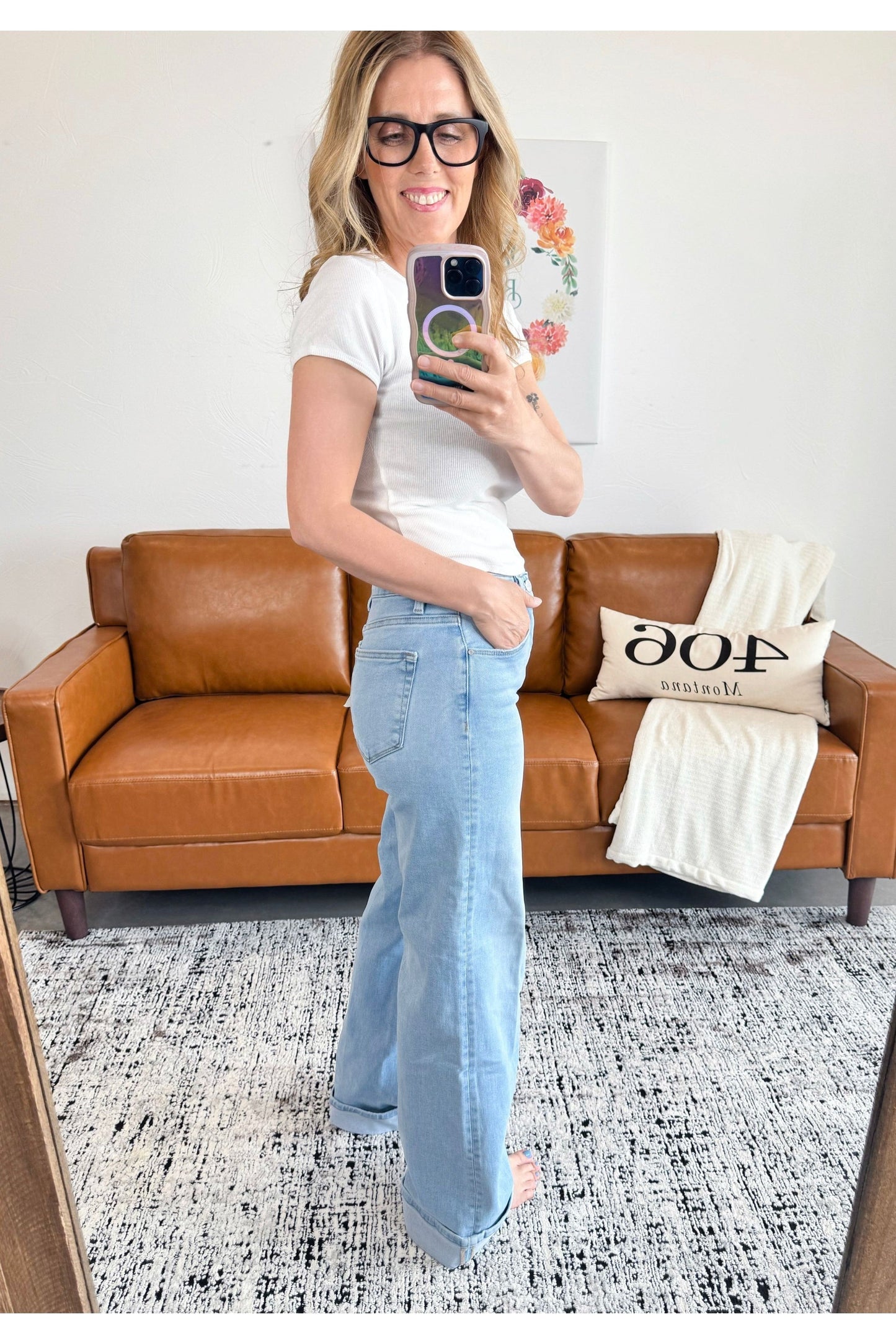 Risen Light Cuffed Jeans