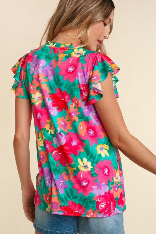 Curvy Among the Flowers Top