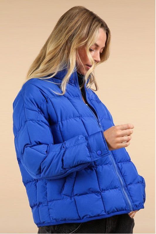 Curvy Royal Puffer Jacket