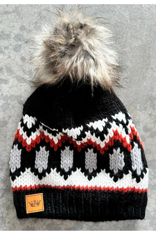 Erin Patterned Pom Hat