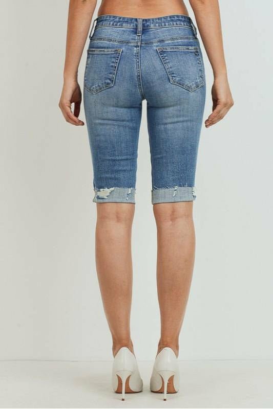 Mid Rise Bermuda Shorts