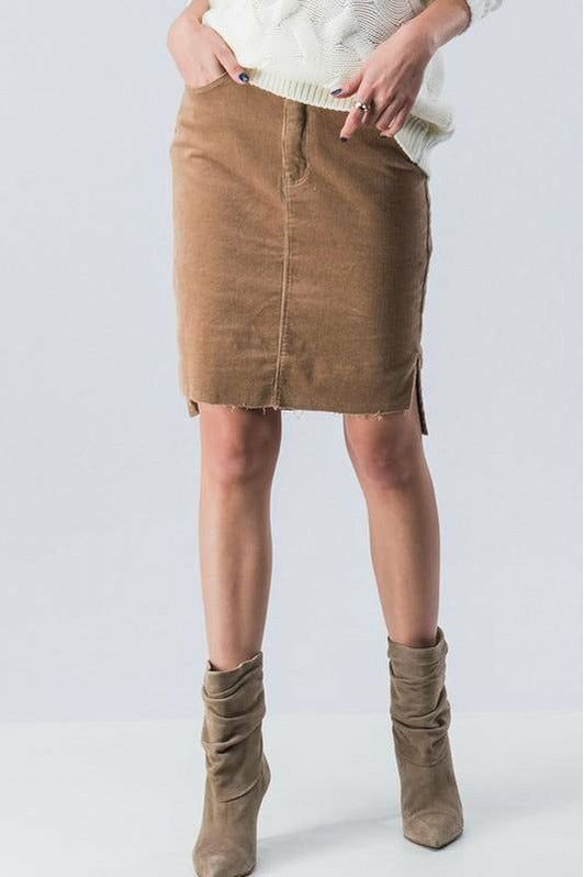 Corduroy Knee Length Skirt