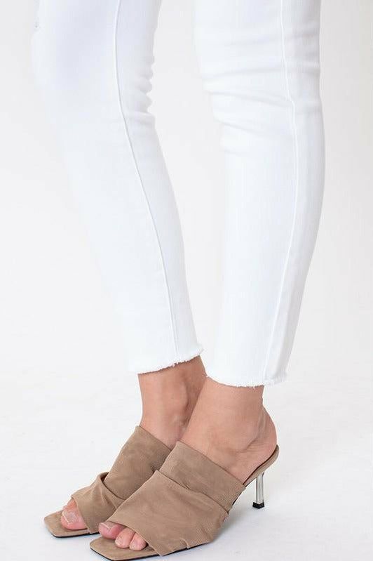 In Stock Kan Can High Rise White Banded Skinnies