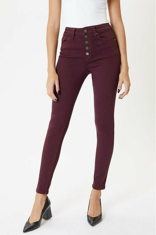 Kan Can Burgundy Skinny Jeans