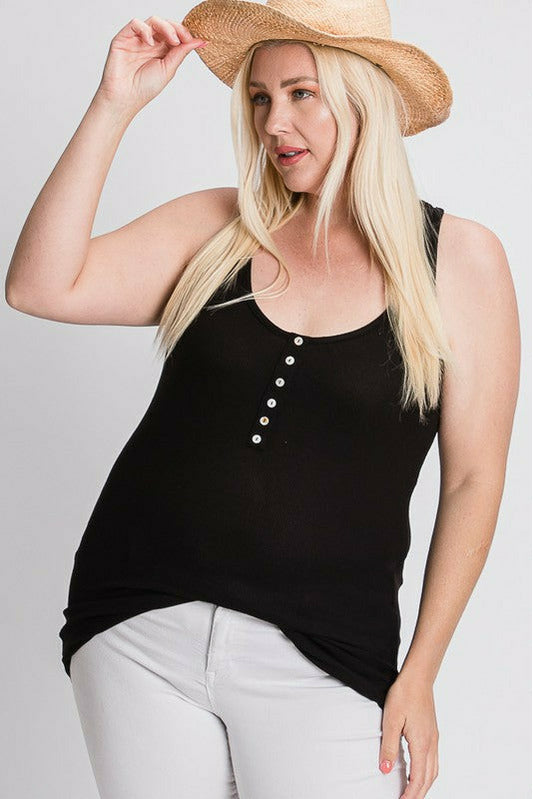 Curvy Basic Ribbed Summer Tank