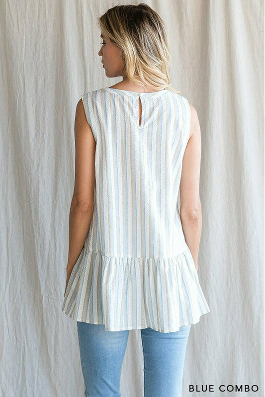 Little Promises Striped Peplum Top