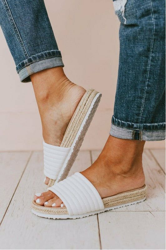 Qupid Espadrille Flat Beach Sandals