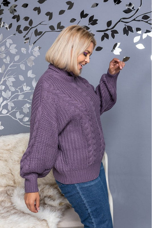 Curvy Chunky Purple Sweater
