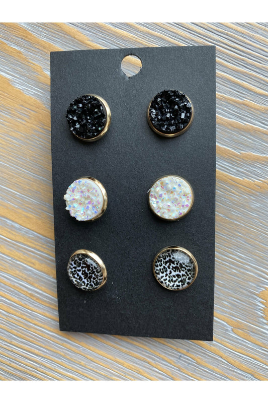 Druzy Earring Set