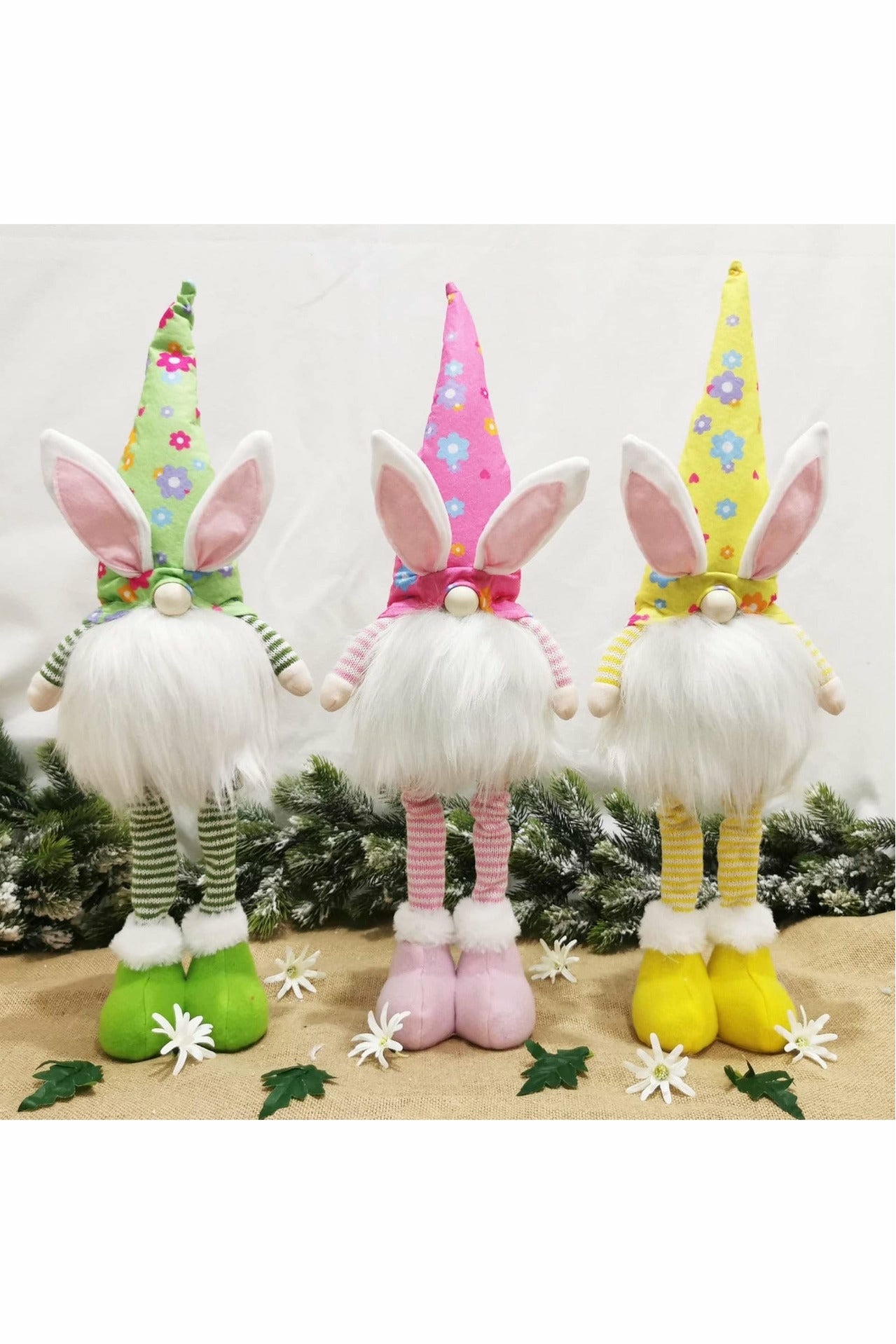 2 light up large easter bunny gnomes ! store