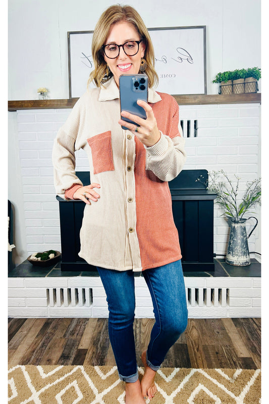 Sweetheart Contrast Shacket