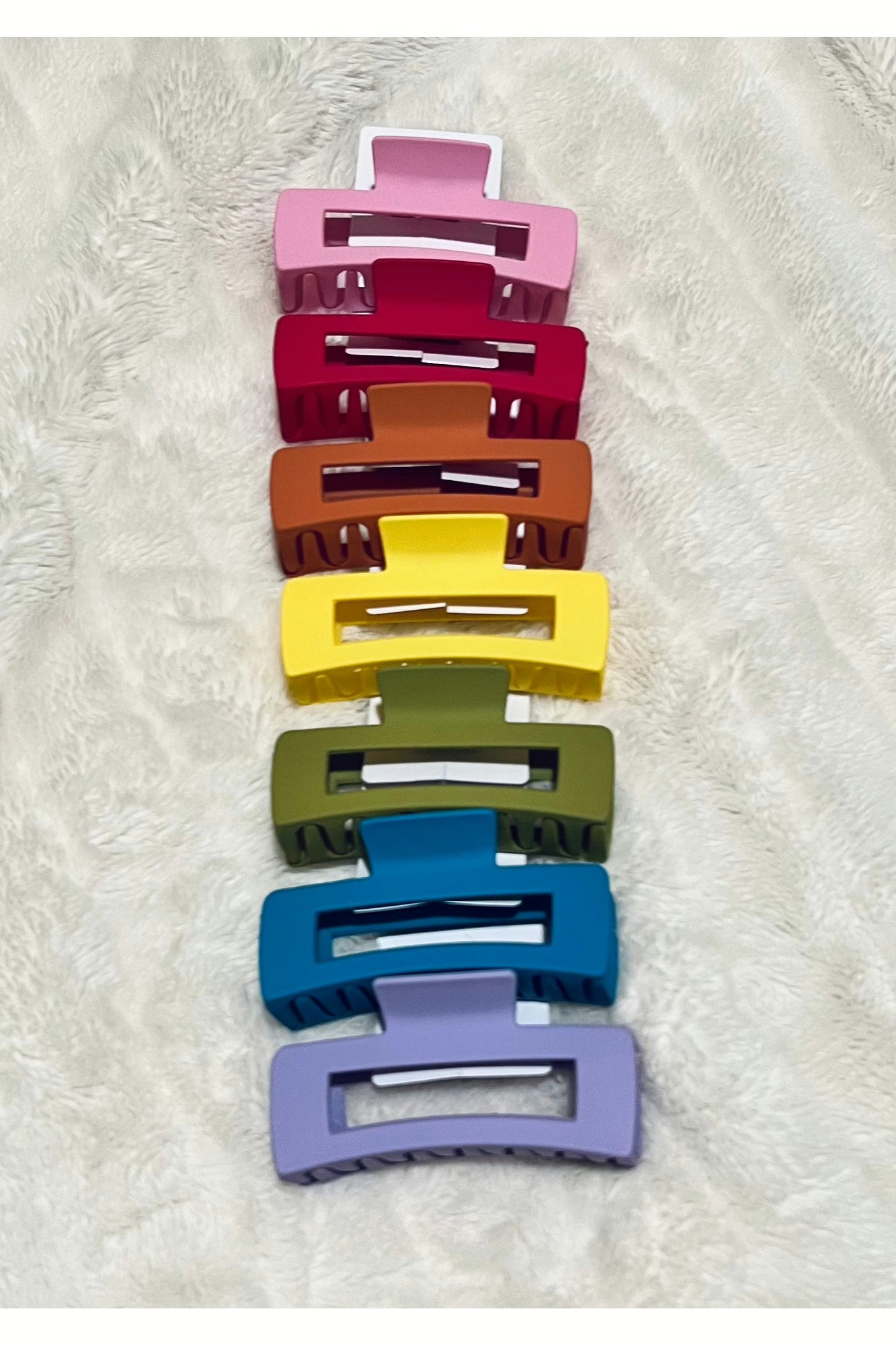 Rainbow Rectangle Hair Claws