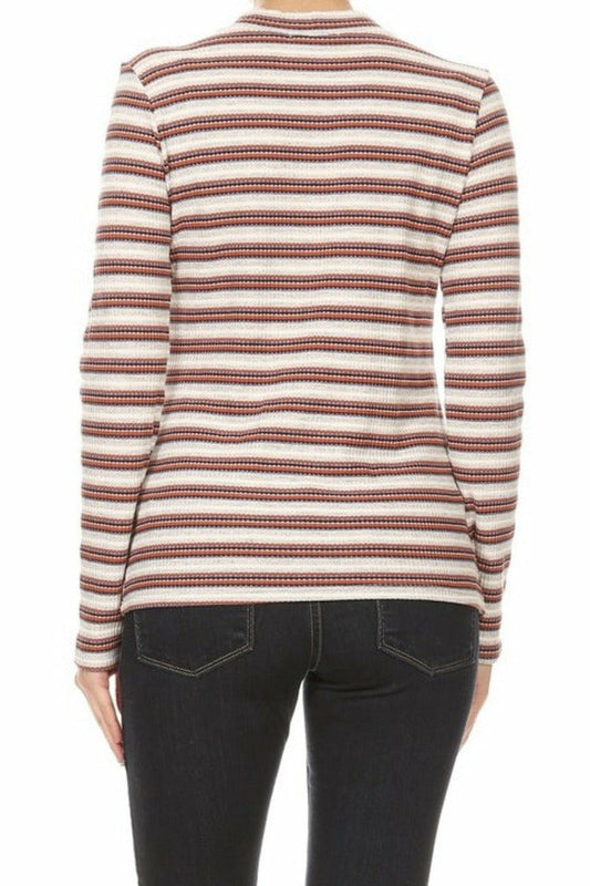 Waffle Knit Mock Neck Top