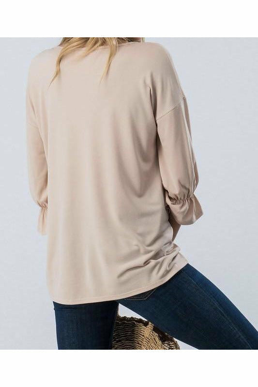 Ruffle Bishop Sleeve Top