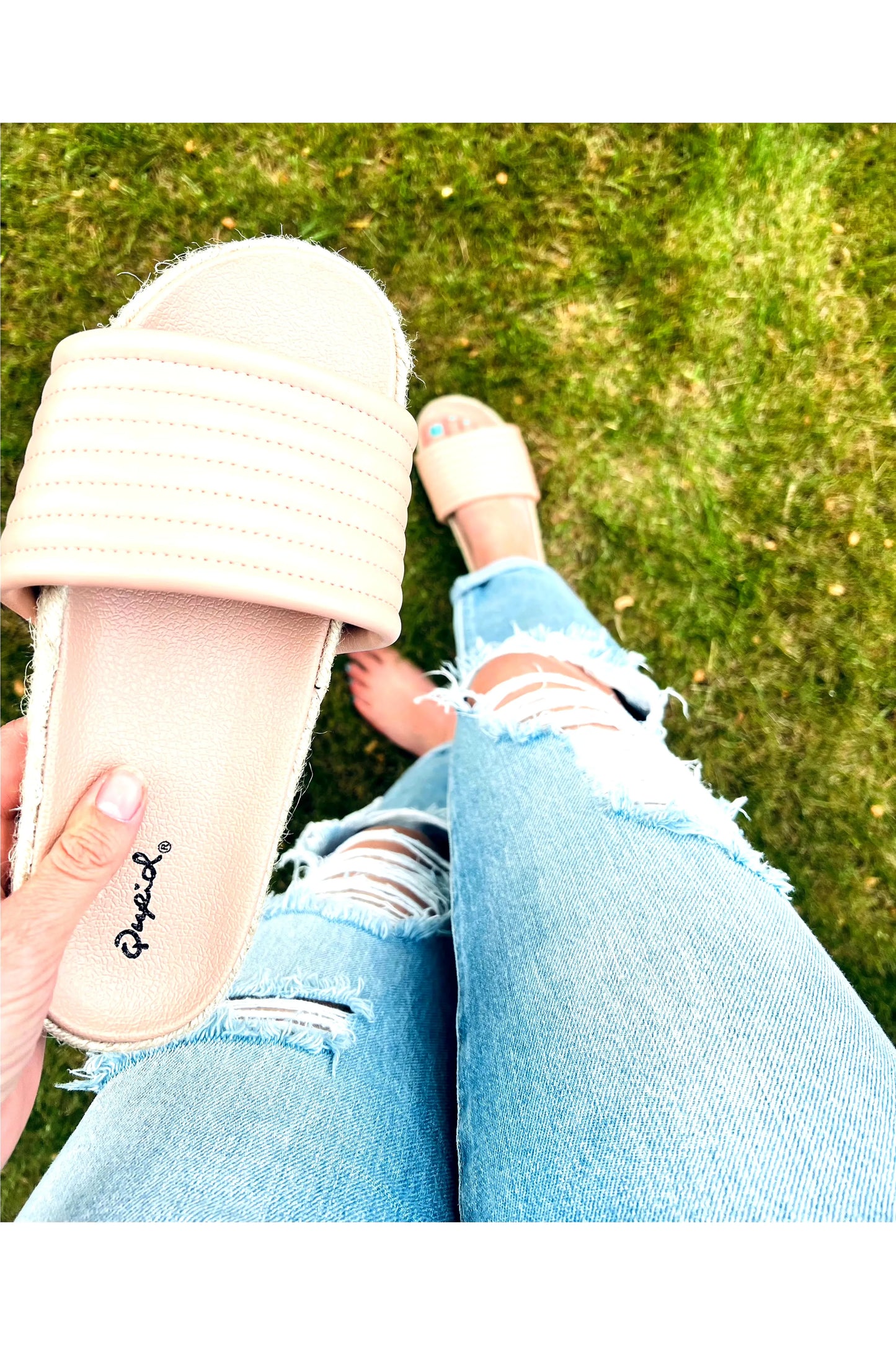 Qupid Espadrille Flat Beach Sandals