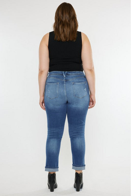 Curvy Kan Can Sol Cuffed Boyfriend Jeans