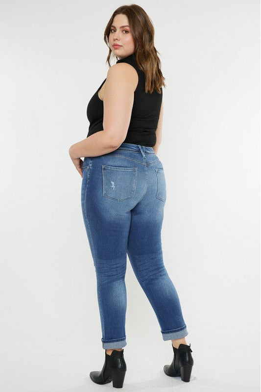 Curvy Kan Can Sol Cuffed Boyfriend Jeans