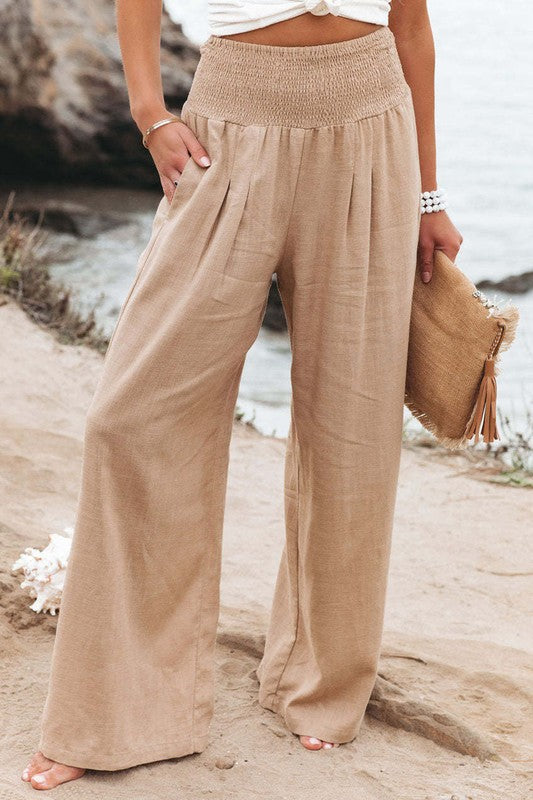 PREORDER Big Sky Smocked Linen Pants