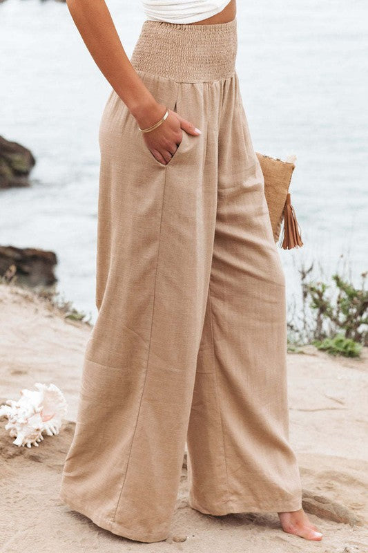 PREORDER Big Sky Smocked Linen Pants