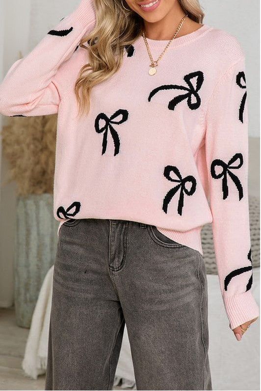 PREORDER Perfect Pink Bow Sweater