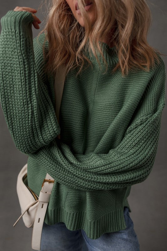 The Mist Green Cable Sweater