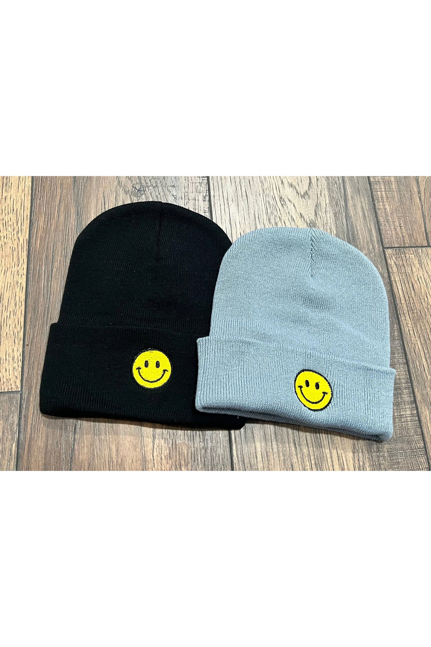 Embroidered Smiley Face Beanies