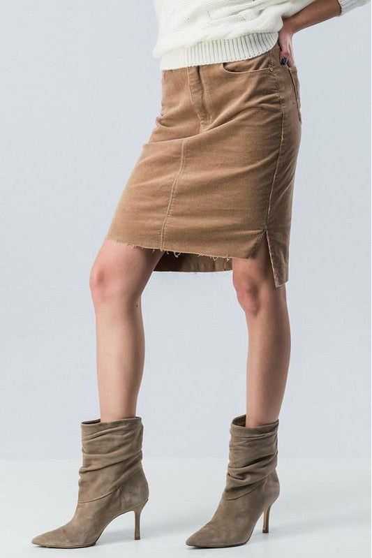 Corduroy Knee Length Skirt