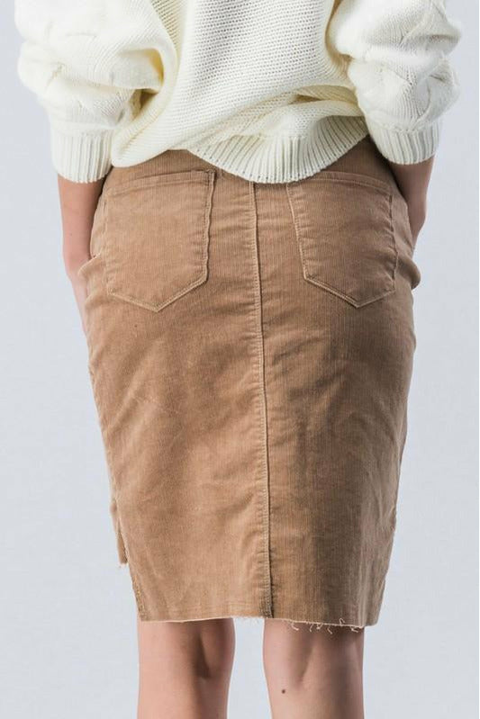 Corduroy Knee Length Skirt