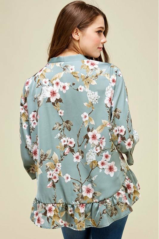 Sage Floral Kimono