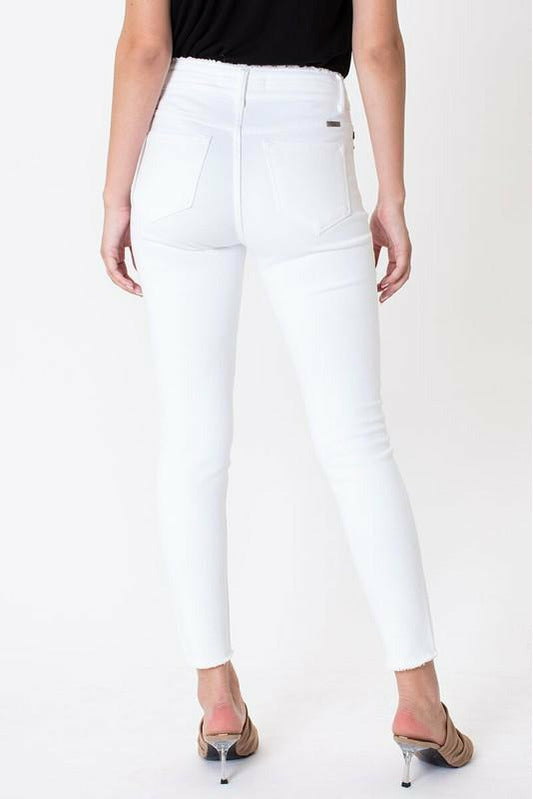 In Stock Kan Can High Rise White Banded Skinnies
