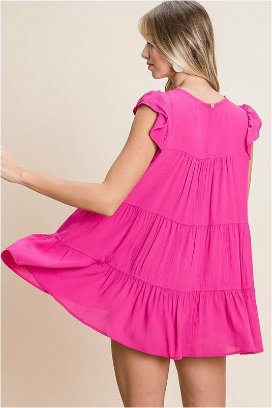Stand Out Fuchsia Tiered Top