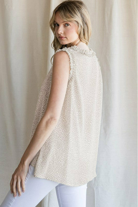 Speckled Frill Tank Top