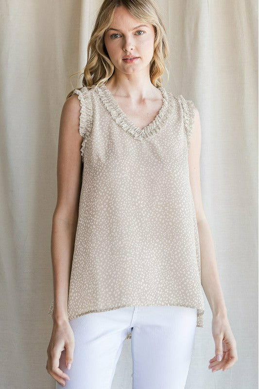 Speckled Frill Tank Top