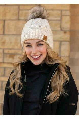 Solid Weave Cable Knit Hats