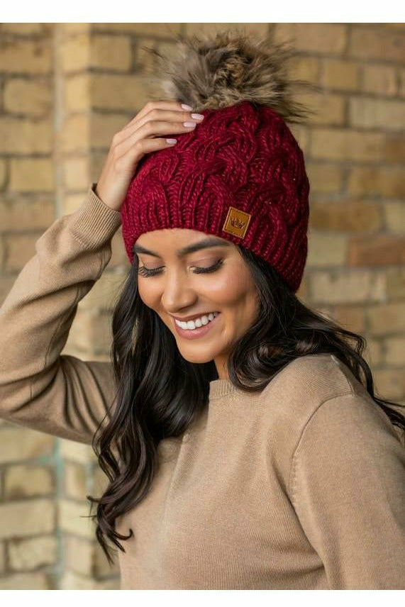 Solid Weave Cable Knit Hats