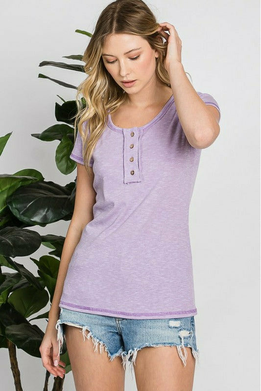 Lilac Henley Top