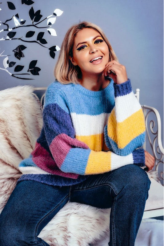 Curvy Madison Color Block Sweater