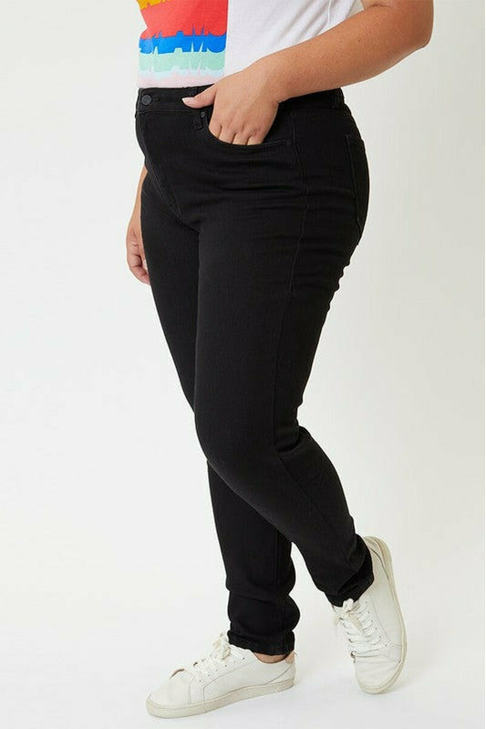 Curvy Kan Can Black Lined Skinny Jeans