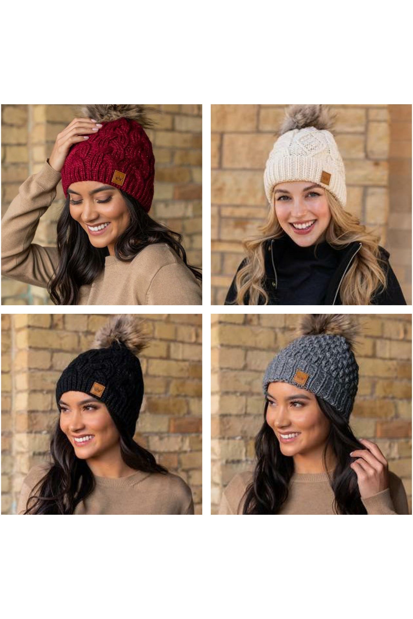 Solid Weave Cable Knit Hats