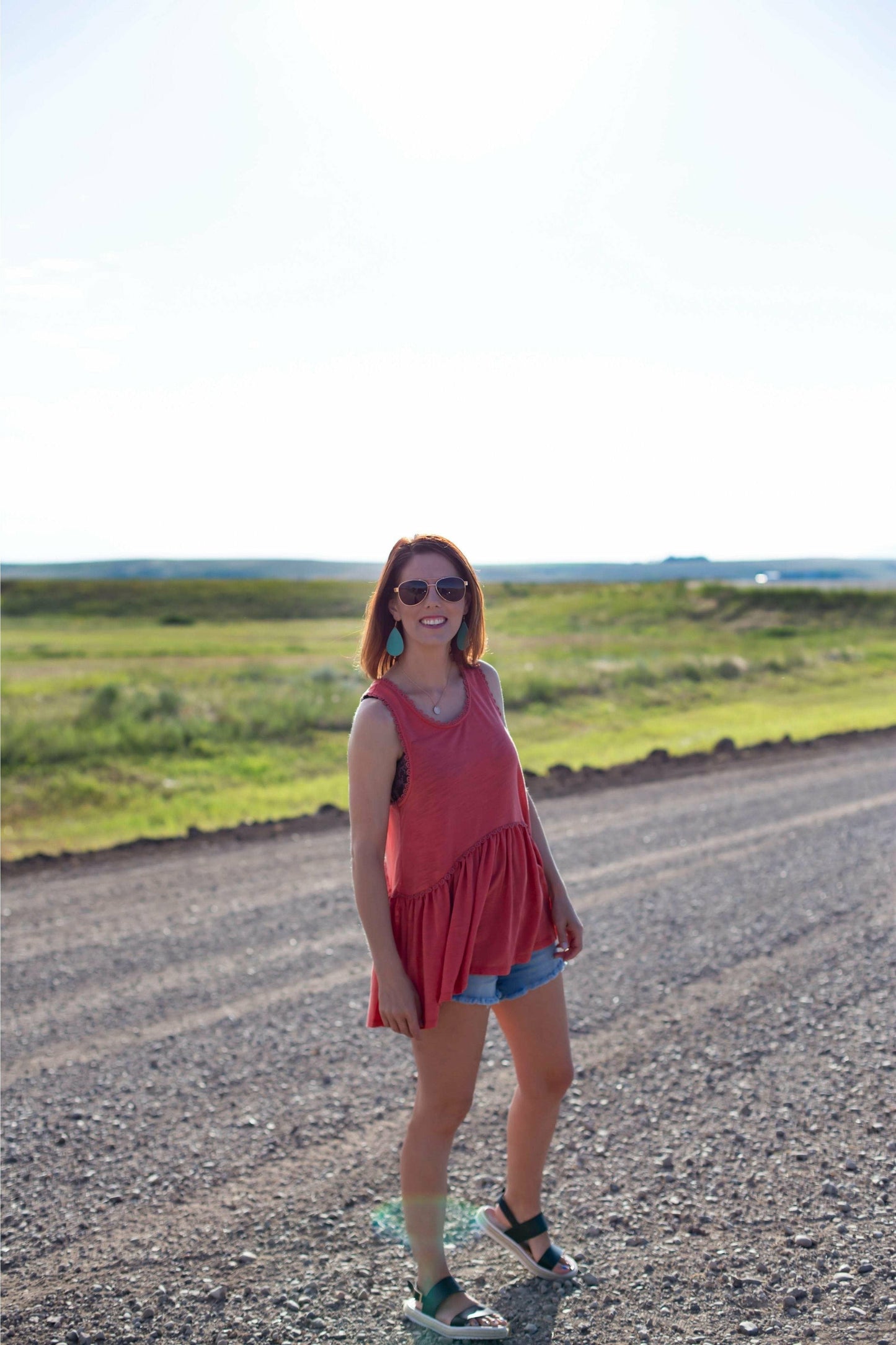 Coral Baby Doll Top