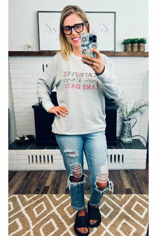 Meh. or Lake Days Crew Neck