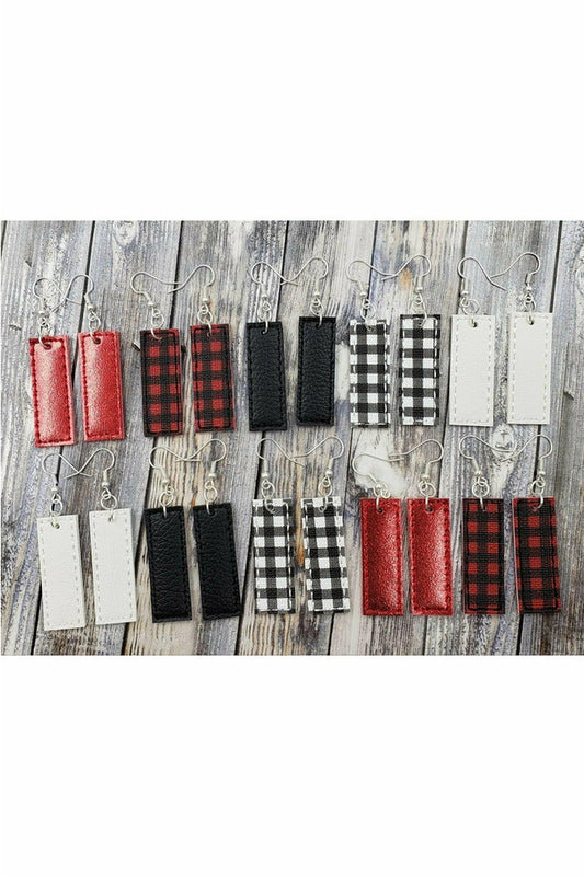Leather Rectangle Earrings